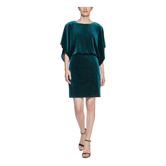 JESSICA HOWARD Dresses & Skirts - JESSICA HOWARD Womens Velvet Dolman Sleeve Above The Knee Cocktail Blouson Dress